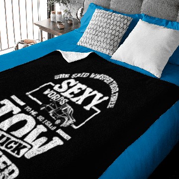 Discover Whisper those three sexy words, tow truck driver Baby Blankets
