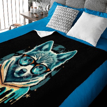 Discover Hipster Wolf Drip Baby Blankets