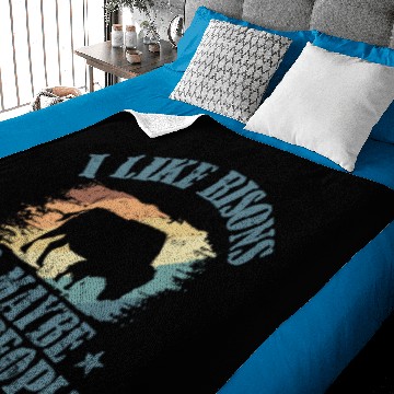 Discover I Like Bisons and Maybe Like 3 People Baby Blankets