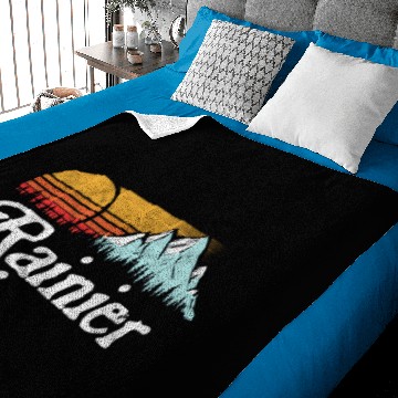 Discover Mount Rainier Mountains Sun Baby Blankets