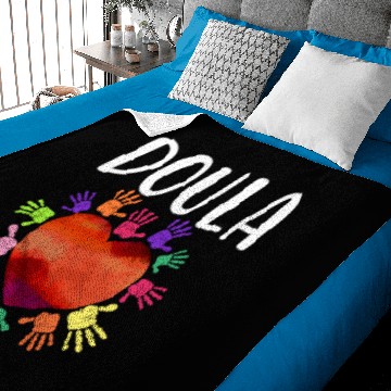 Discover Doula Birth Worker Heart Hands Baby Blankets