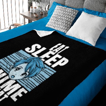 Discover Eat Sleep anime repeat Baby Blankets