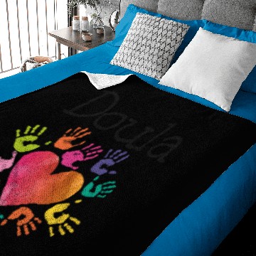 Discover Doula Birth Worker Heart Hands Baby Blankets