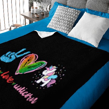 Discover Peace Love Unicorn Baby Blankets