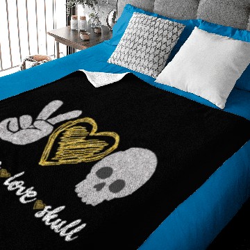Discover Peace Love Skull Baby Blankets