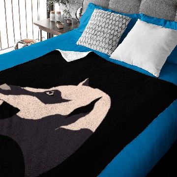 Discover Fantasy Wolf Beast Animal Head 3 Color Vector Baby Blankets