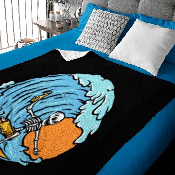 Discover Surfing Skeleton Baby Blankets
