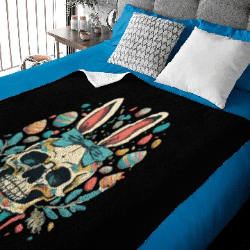 Discover Funny Rabbit Skull Humor Bunny Easter Skull Joke Baby Blankets