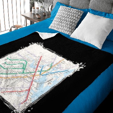 Discover Boston Subway Map United States - Subway Baby Blankets