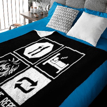 Discover Eat Sleep Anime Repeat Baby Blankets