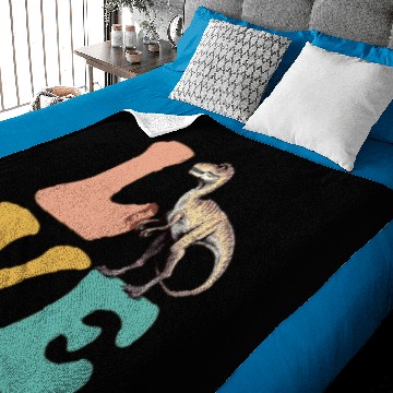 Discover LOVE Velociraptor Dinosaur Baby Blankets