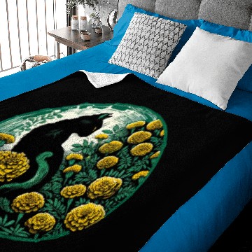 Discover Black Cat Marigold Baby Blankets