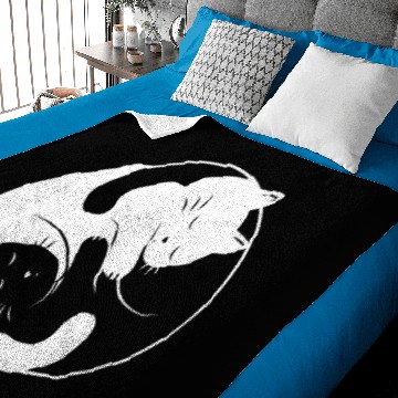 Discover Ying Yang cat Baby Blankets
