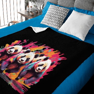 Discover Panda running Baby Blankets