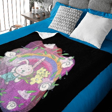 Discover Cute Funny Easter Egg Rabbit With Flower Frame Baby Blankets