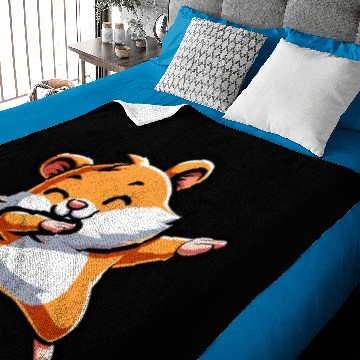 Discover Cute Hamster Doing the Dab: Cartoon Style Baby Blankets
