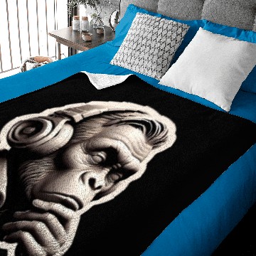 Discover Monkey Thinker Music Lover, Man Face Baby Blankets