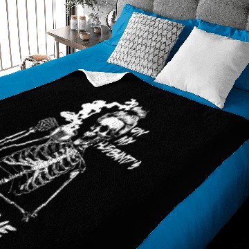Discover On My Husbands Last Nerve Skeleton Drinking Coffee Baby Blankets