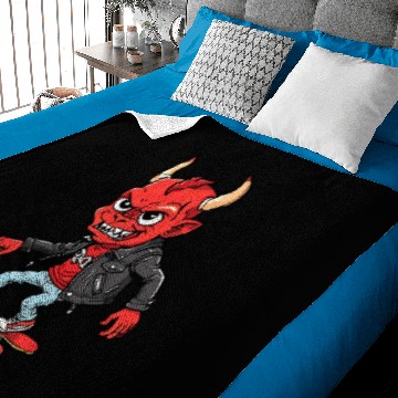 Discover Red devil on skateboard Baby Blankets