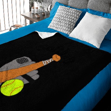 Discover Softball Dad Baby Blankets