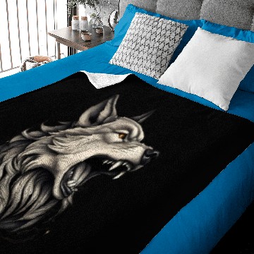 Discover Howling Wolf Logo Design Baby Blankets