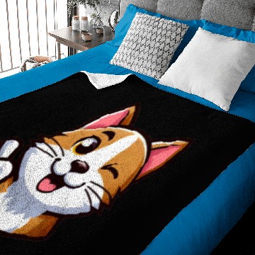 Discover Cheerful Cat Peace Cartoon Design 1 Baby Blankets
