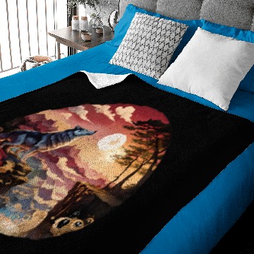 Discover Mystic Wolf Mountain Art Baby Blankets