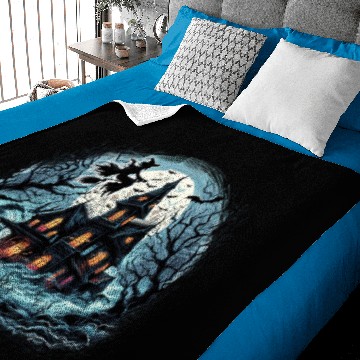 Discover Haunted House at Midnight Baby Blankets