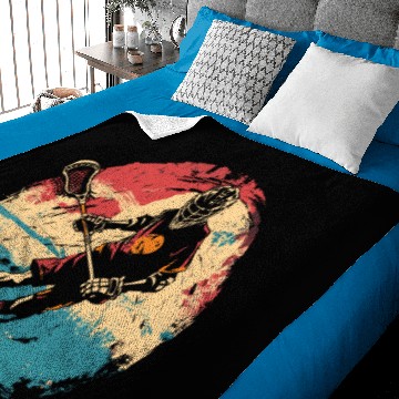 Discover Lacrosse Player 80s Baby Blankets