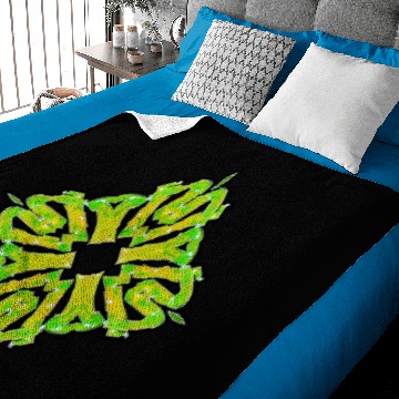 Discover Green Psychedelic Symmetry Design Baby Blankets