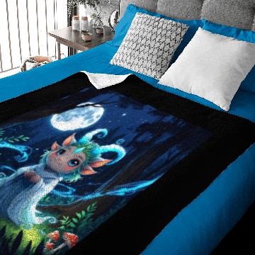 Discover legendary animals The blue devil in the forest Baby Blankets