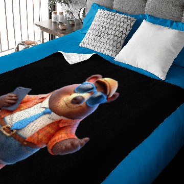 Discover Business Bear Ready for Action Baby Blankets