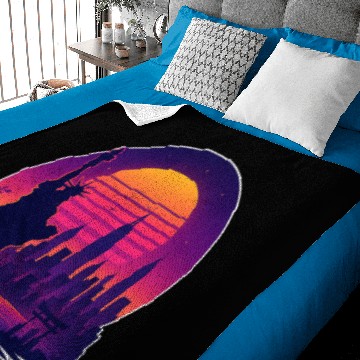 Discover New York Skyline – Retro Sunset Glow Baby Blankets