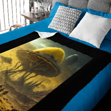 Discover Alien Planetary Forest with Floating Cities Baby Blankets