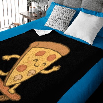 Discover Cheerful Pizza Slice on Skateboard Baby Blankets