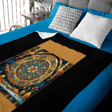 Discover Intricate Floral Mandala Clock Design Baby Blankets