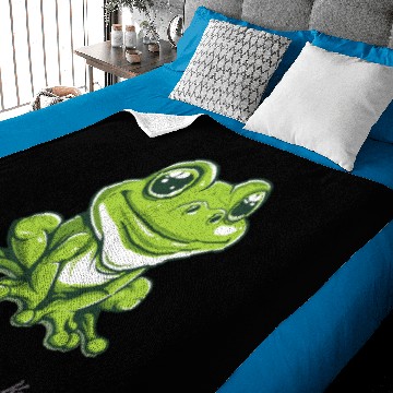 Discover Cartoon Frog Mascot Illustration Baby Blankets