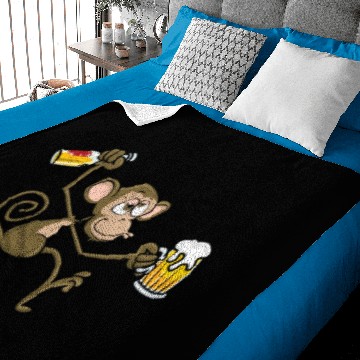 Discover Drunk Monkey Baby Blankets