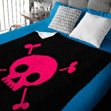 Discover Pink Skull and Crossbones Baby Blankets