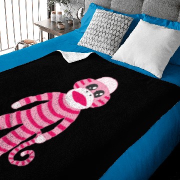 Discover Pink Striped Sock Monkey Baby Blankets