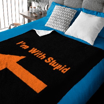 Discover I'm With Stupid Baby Blankets