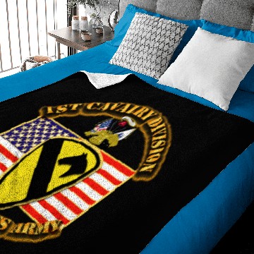 Discover 1st Cavalry Division w Flag Baby Blankets