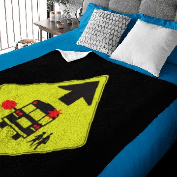 Discover School Bus Stop Ahead Baby Blankets