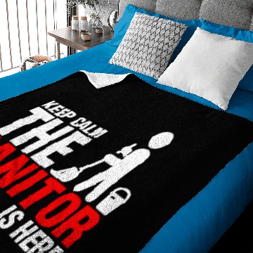 Discover Keep Calm The Janitor Is Here Baby Blankets