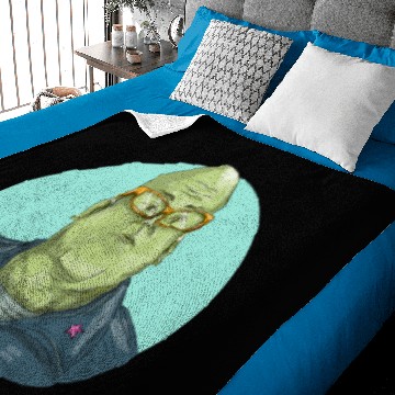 Discover Green Man Alien General Circle Drawing Baby Blankets