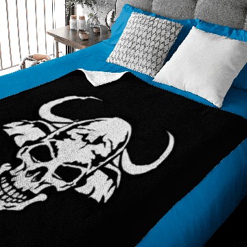 Discover dead head horn buffalo skull 4 Baby Blankets