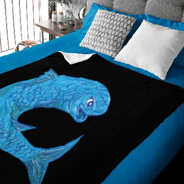 Discover Grey Mullet Jumping Drawing Baby Blankets