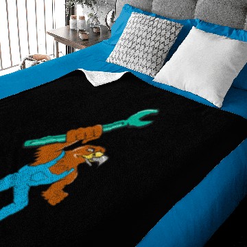 Discover Hawk Mechanic Standing Pipe Spanner Cartoon Baby Blankets