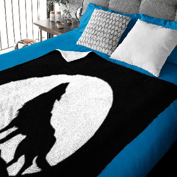 Discover howling wolf Baby Blankets