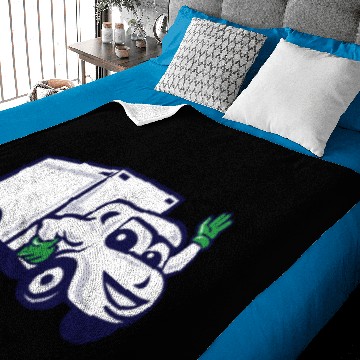Discover Delivery Van Waving Cartoon Baby Blankets